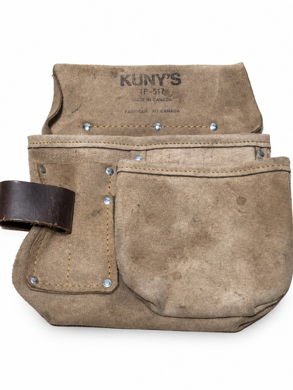 Vintage Kuny’s AP-617 Leather Carpenter Tool Pouch Apron Made in Canada Suede
